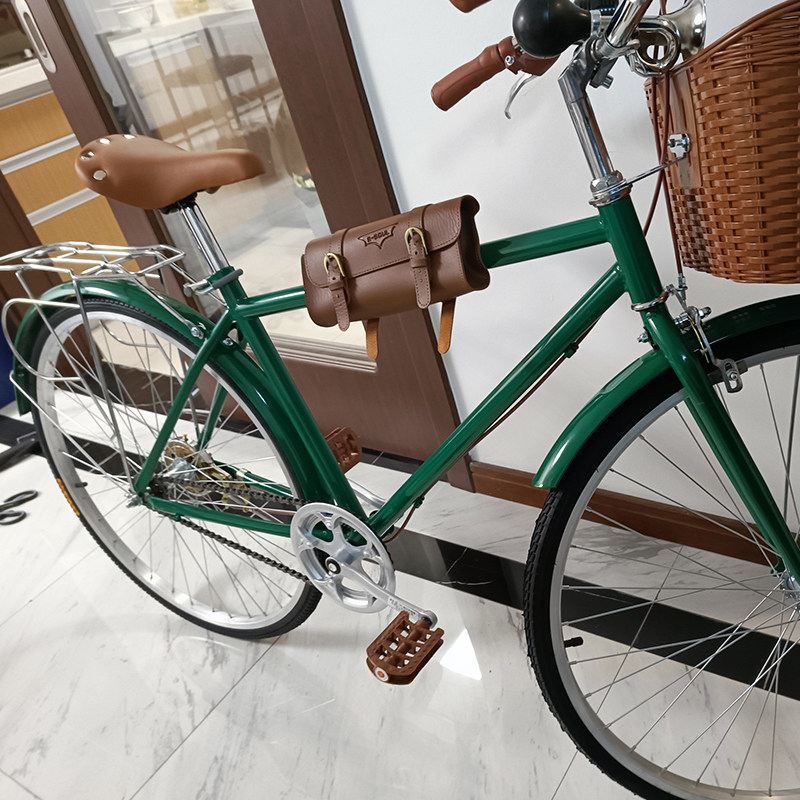 复古自行车皮包小牛电动车车头横梁车尾前梁包摩托车骑行装备配件