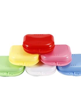 6 Colors Denture Bath Box Organizer Case Fake Teeth Retainer