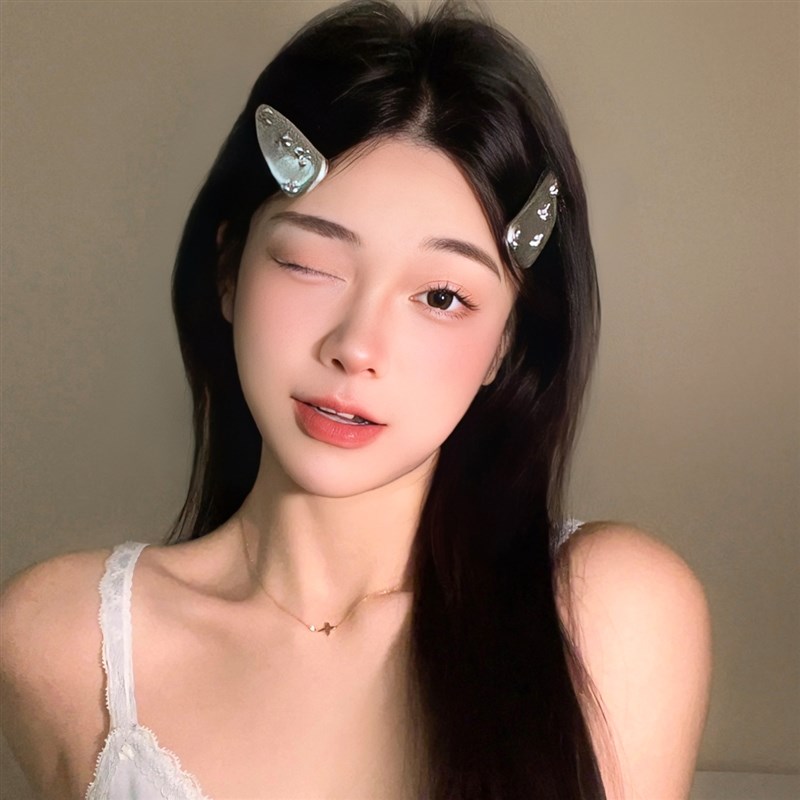 新品银色黑色夹子头饰发夹边夹侧边刘海碎发整理前额女少发量短发