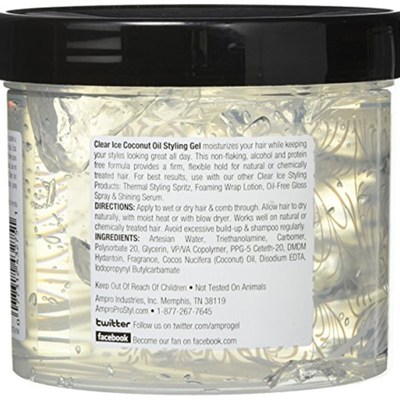 Ampro Clear Ice Coconut Oil Styling Gel  32 Ounce