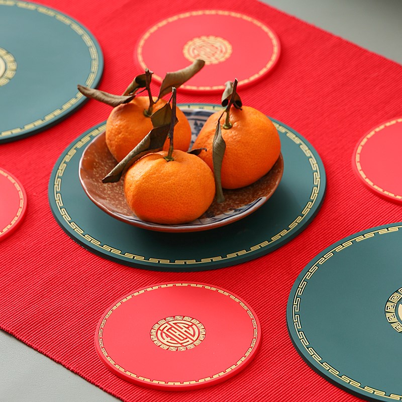 餐垫软胶茶杯垫隔热垫家用防水茶道茶壶垫碗垫无味菸缸垫中式杯垫