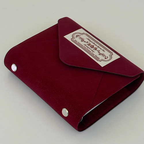 复古酒红丝绒三折M5活页手账本