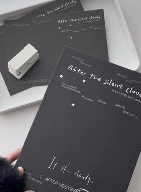 黑色禁欲系四宫格活页卡册小众高颜值ins风学生3寸小卡拍立得相册