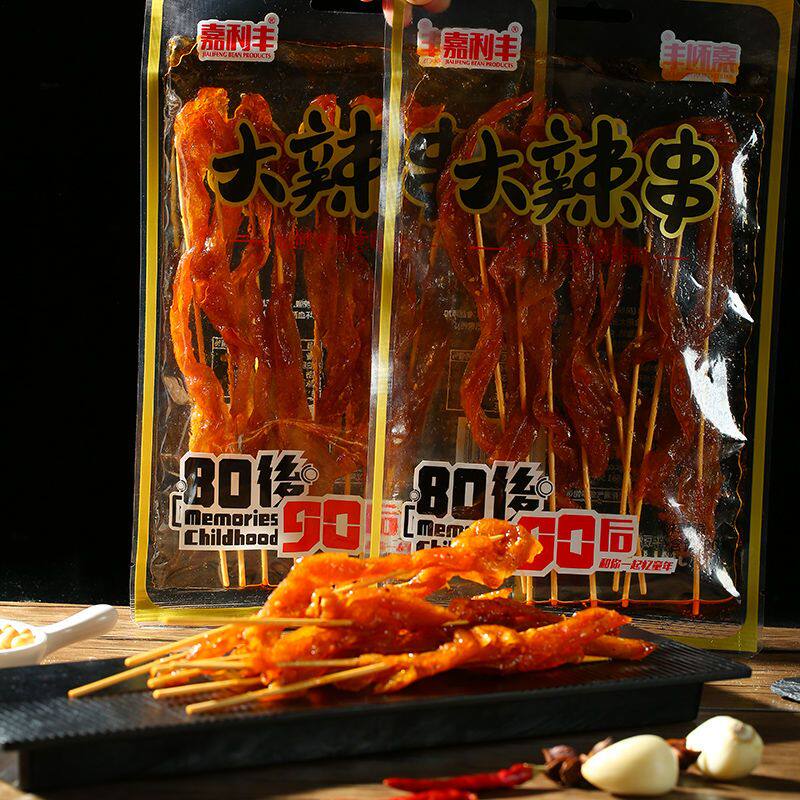 嘉利丰老式大辣串甜辣味北京烤鸭甜口辣条儿时零食豆干串休闲食品
