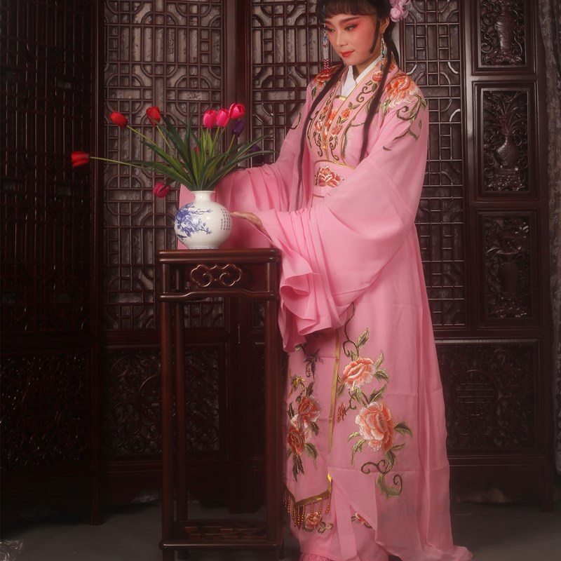 好货戏曲戏服新款古装越剧小旦花旦服勾金牡丹绣花戏黄梅戏影视服