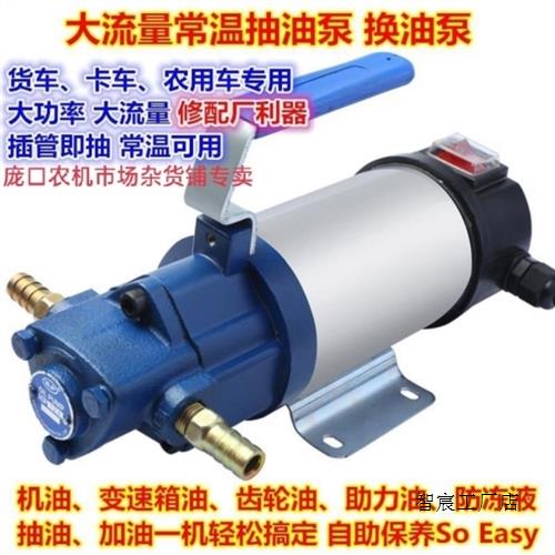 好货机油泵液压油加油泵抽油泵12v24v220伏齿轮泵小流量抽油泵