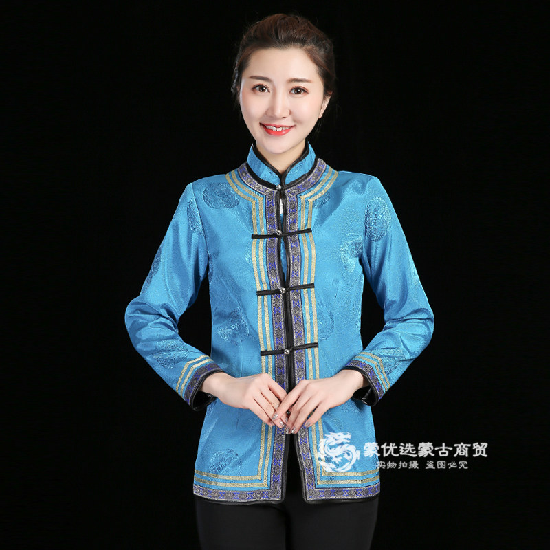 好货秋冬新款蒙古服装女士外套蒙族饭店酒店服务员工装工作服包邮