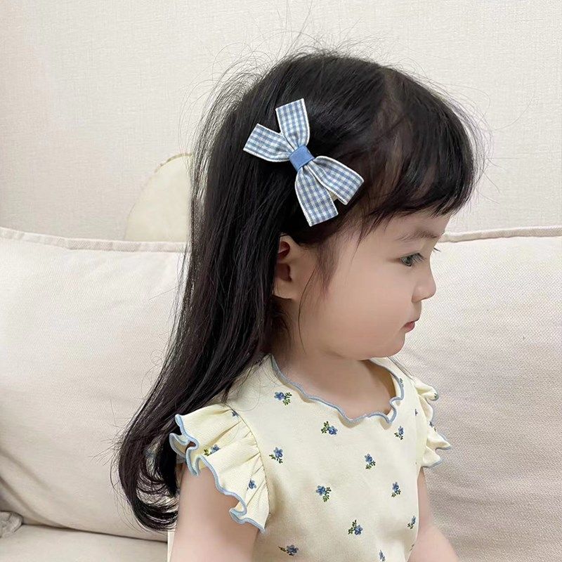 韩国儿童细格子蝴蝶结发夹女童侧边碎发夹宝宝刘海夹简约对夹头饰,童装/婴儿装/亲子装,发饰,淘宝优惠券,粉丝福利购,淘宝优惠卷