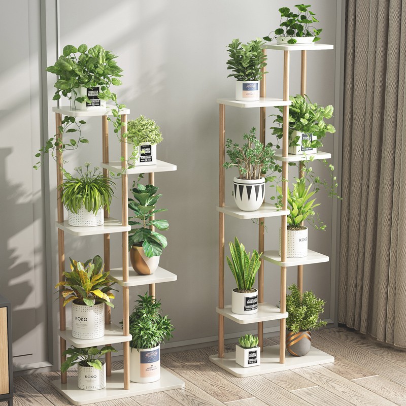 楠竹花架子实木多层室内落地客厅装饰简约绿萝多肉花台花几置物架