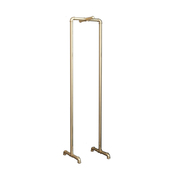 橱窗正挂侧挂 展示架子挂衣杆落地式 复古服装 店铁艺水管衣帽架服装