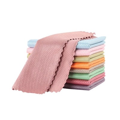 妙招姐鱼鳞抹布擦玻璃专用不留痕家务清洁布厨房去油不掉毛吸水巾