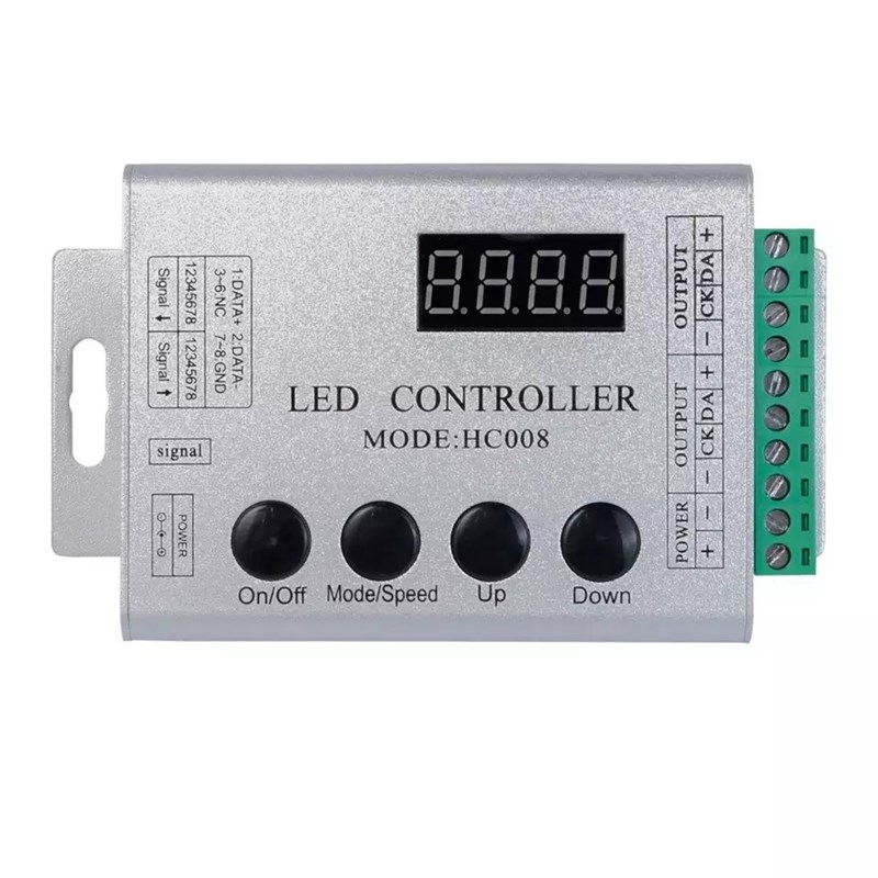 HC008幻彩led控制器2811WS2812B1903全彩灯带12V无线遥控调光器5V