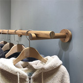 店货架 陈列墙上置衣架童装 服装 店上墙壁挂展示架木棍衣杆侧挂女装