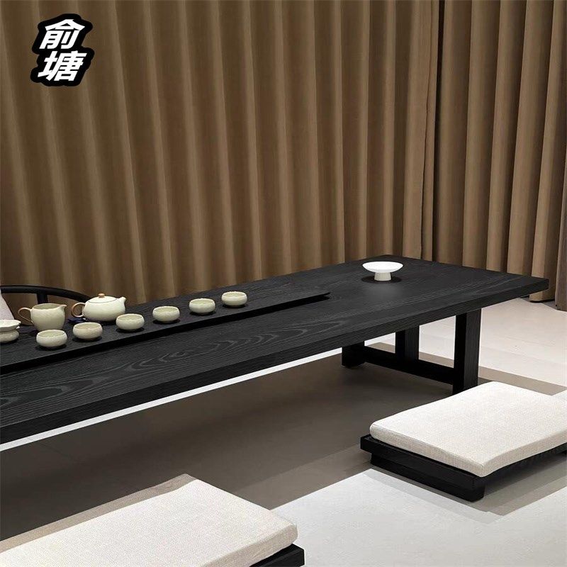 俞塘新中式茶桌椅组合2024新款高端宋代禅意实木矮桌日式坐地茶桌