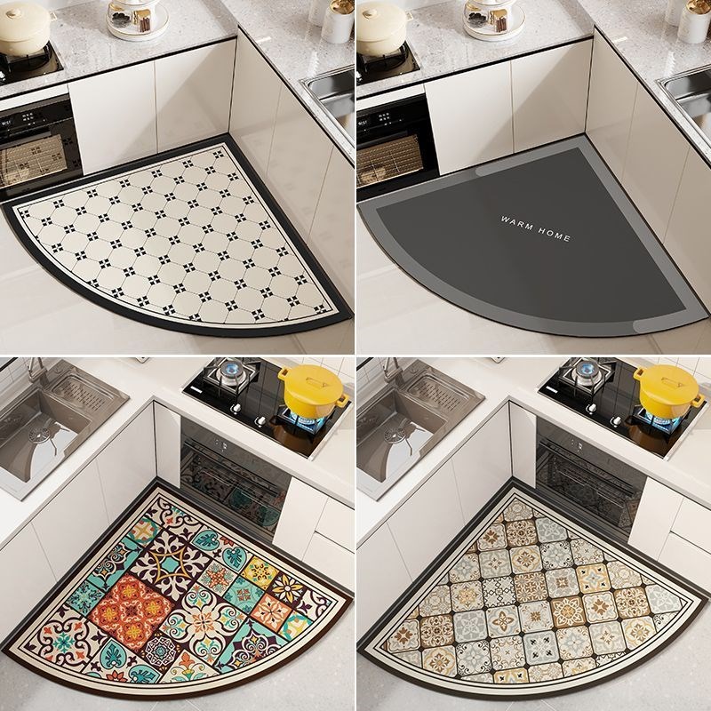 硅藻泥厨房专用地垫扇形防油吸水软垫耐磨耐脏脚垫可擦免洗防滑垫