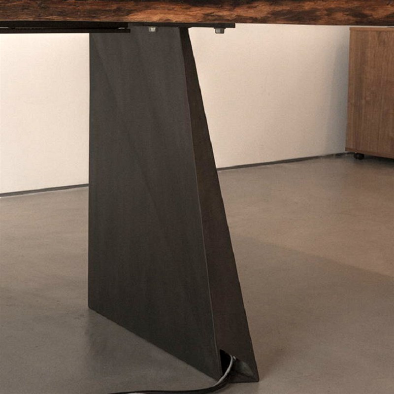 美式loft复古实木餐桌自然边办公长桌仿古电脑桌会议桌工作台书桌