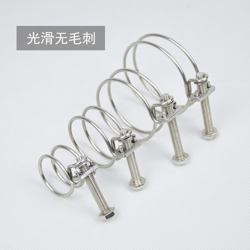 201不锈钢双钢丝抱箍胶管卡子管夹水管紧固喉箍强力管箍卡箍10只