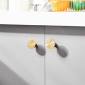 法式 把手 轻奢手工锤纹平板单孔黄铜拉手柜门抽屉金色银色圆形欧式