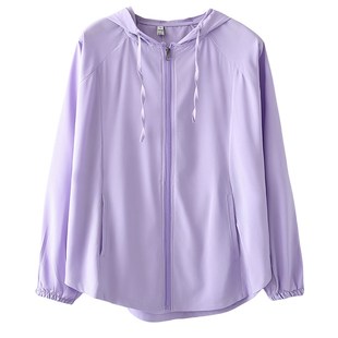 连帽薄款外套女夏季大码装胖mm宽松显瘦休闲拉链空调开衫防晒衣服