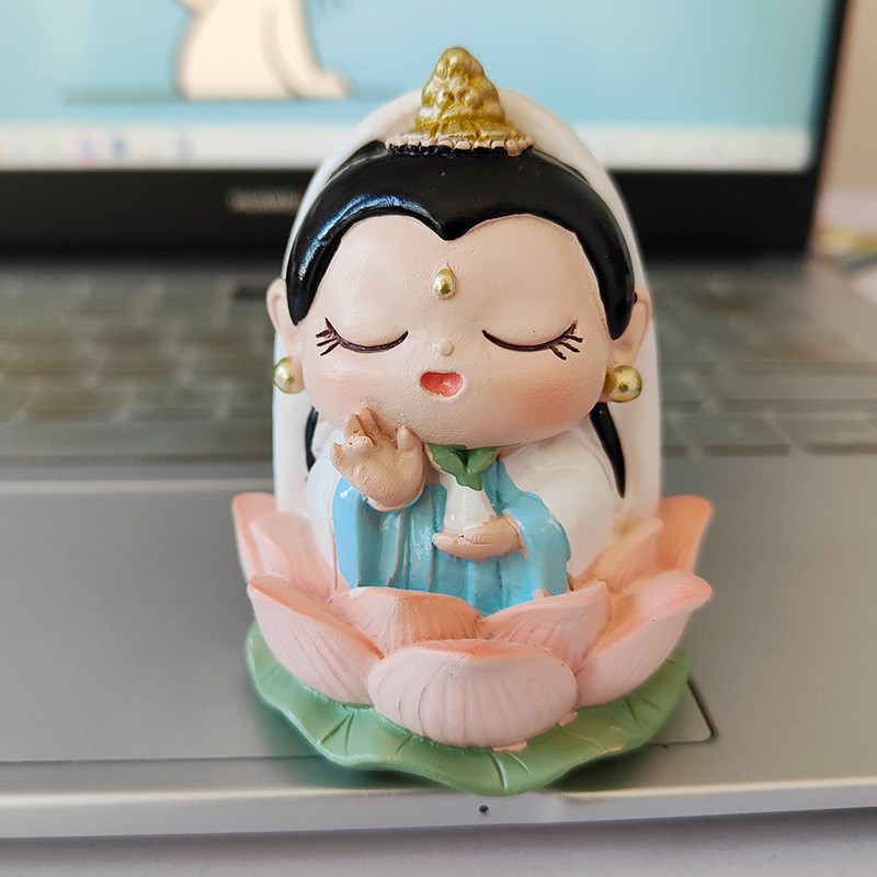 欢喜小神仙摆件创意客厅办公室桌面观音如来公仔手办车载装饰礼物