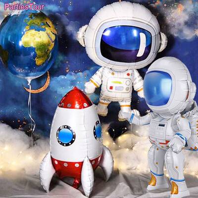 1pc Rocket Astronaut Standing Ballons Spaceman Helium