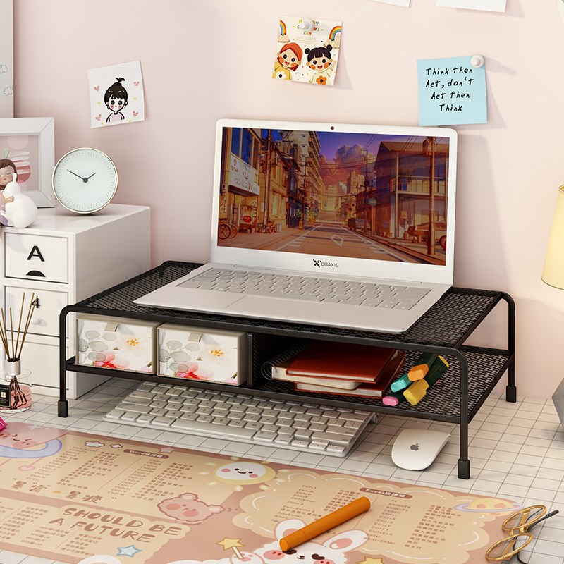 笔记本电脑增高底座桌面显示器抬高架屏幕垫高散热支架收纳置物架