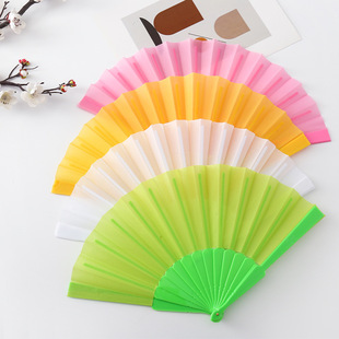 Chinese Style Retro Plastic Held Fan Hand Floral Folding