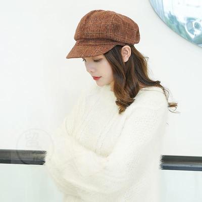 新品。Vintage literary octagonal hat couple men and women au