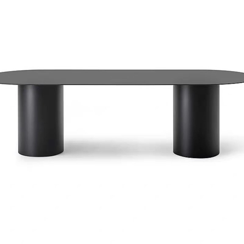 轻奢艺术感实木椭圆形办公桌个性会议桌北欧设计师书桌工作台长桌