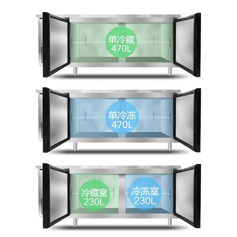 冷藏工作台商用保鲜卧式冰柜厨房冷冻四门六门立式冰箱平冷操作台