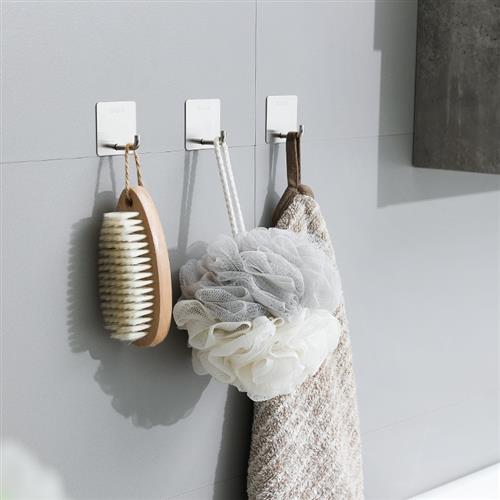 挂钩强力黏胶不锈钢厨房浴室毛巾挂衣钩强力免打孔墙壁挂衣架钩