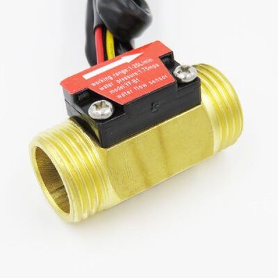 Full Copper Water Flow Sensor 1.75Mpa G1/2 Pulse Hall Flow