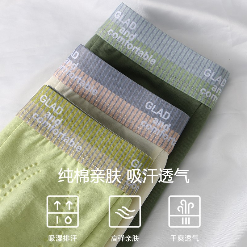 内裤男生纯棉男士2024新款夏季男款运动四角裤衩青少年平角短裤头