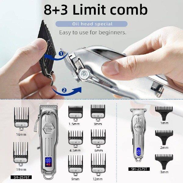 2 in 1 Full Metal Combo Kit Barber Hair Clipper For Men Prof