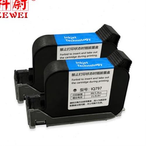 适用IQ797墨盒 半寸黑色喷码机专用高附着力日期批号打码机 iq797