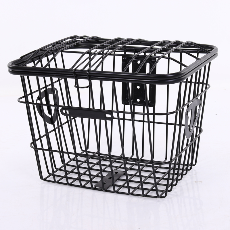 加粗电动车车筐加大前后用自行车车篓加大带盖车篓菜篮子电动车篮