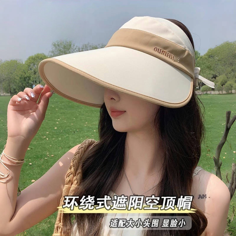 防晒帽夏季新款大帽檐显脸小户外运动遮阳防紫外线帽女高颜值帽子