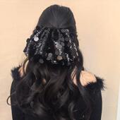 原创亮片裙摆发夹小众设计头饰高级感头花绑头发女2025新款 发饰