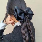 蝴蝶结发夹立体玫瑰花高级感法式 后脑勺头饰时尚 复古时髦布艺发卡