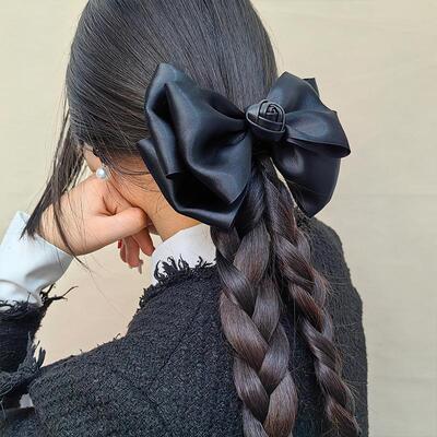 立体玫瑰花后脑勺蝴蝶结复古法式