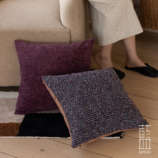 艺术提花抱枕 抽象肌理靠垫 画廊级软装沙发腰枕设计师款肌理抱枕