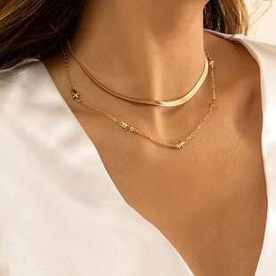 double clavicle 极速Jewelry hop chain simple star hip layer