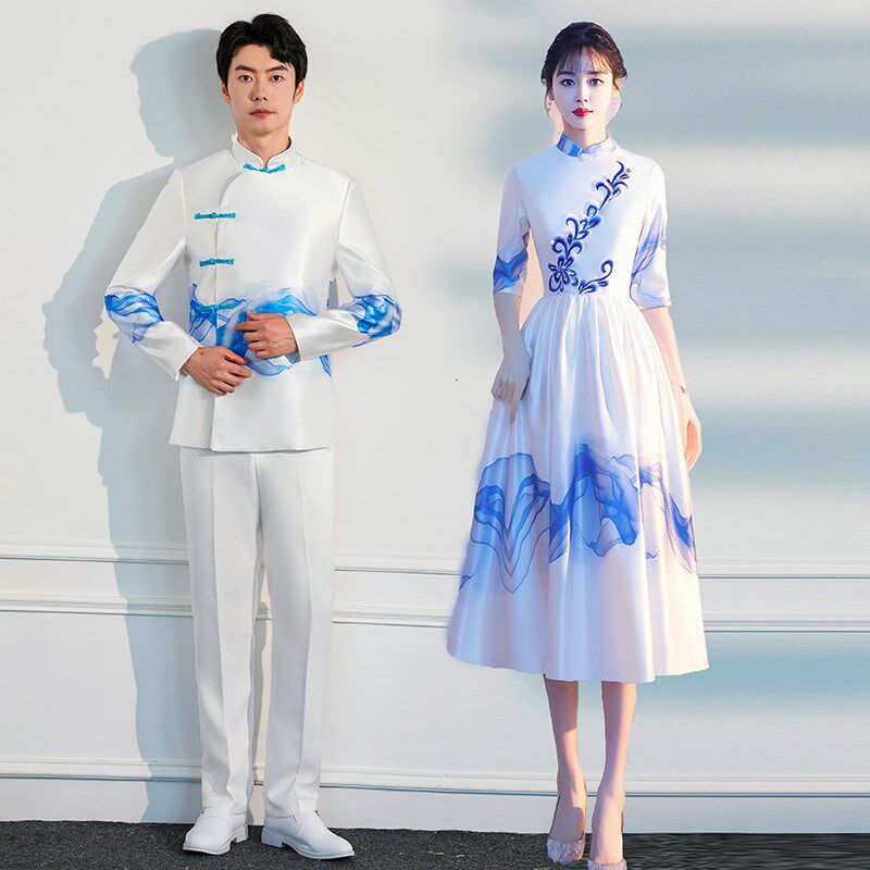 极速男女款合唱团演出服红歌民族乐器比赛二胡表演指挥服中国风朗