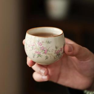 汝窑陶瓷盖碗茶杯单个防烫手泡茶壶高端茶具冰裂手抓壶泡茶专用碗