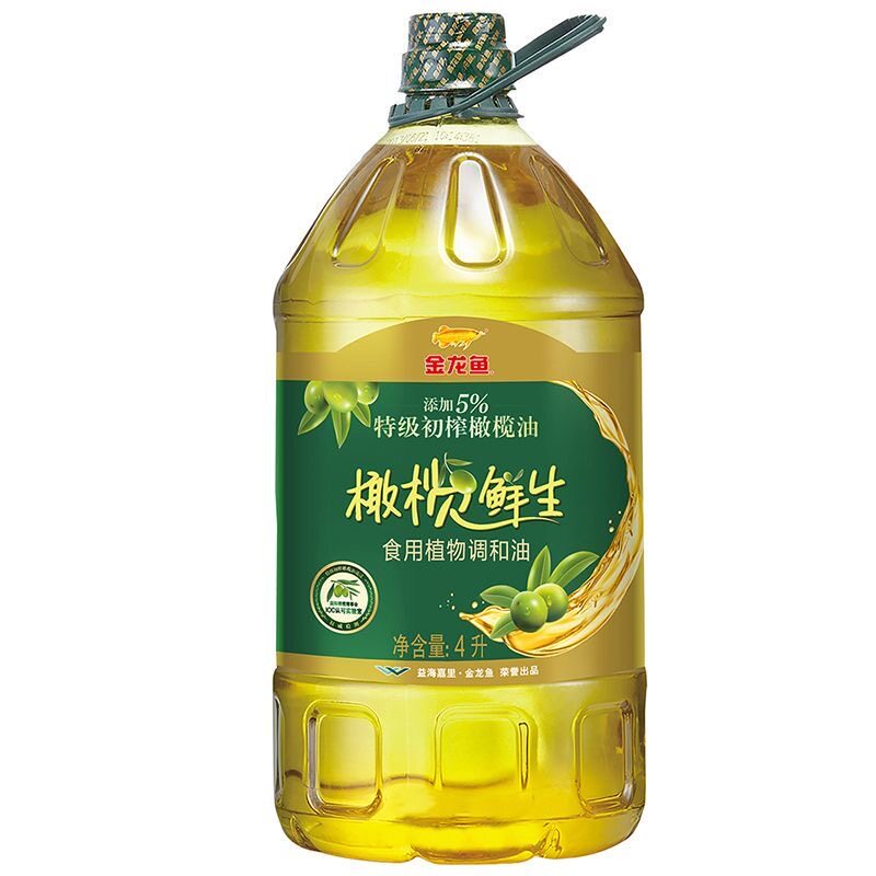 金龙鱼5%橄榄鲜生调和油4L*1桶非转基因食用油家用物理压榨健康