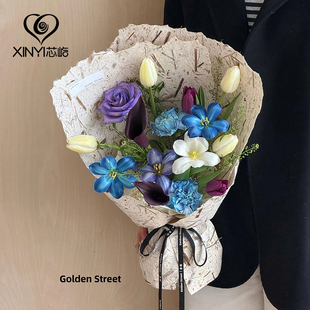 芯屹新款纯手工手撕叶脉纸鲜花包装纸花束包装diy材料花艺包花纸