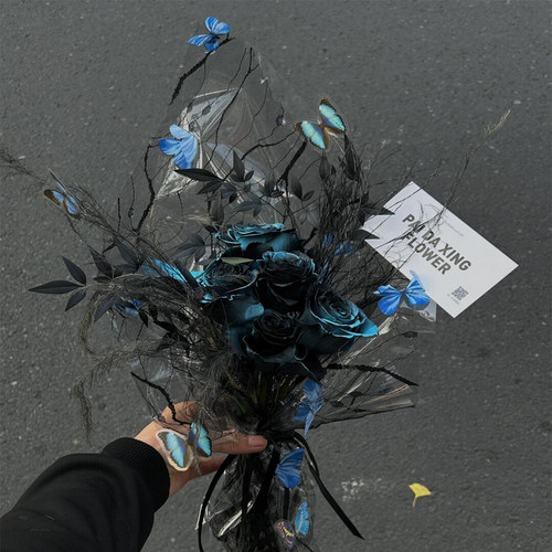 芯屹镂空蝴蝶纱小众花束包装纱