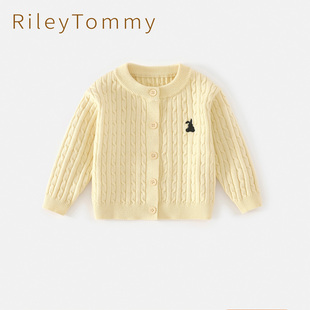 英国RileyTommy儿童毛衣男童冬装2025新款洋气针织开衫外套童装