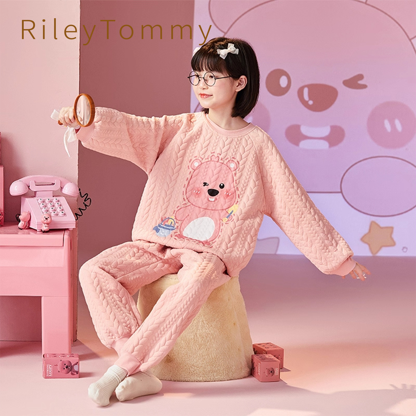 英国RileyTommy女童睡衣长袖款