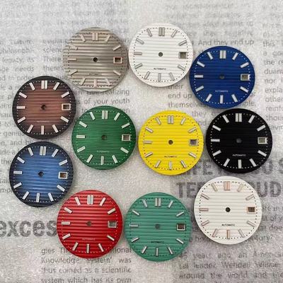 30.5mm改装表盘手表配件条钉绿夜光适装配NH35/36机芯鹦鹉螺字面